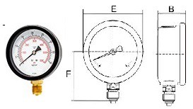 Manômetro / Modelo: Ø 100 mm, Ø 150 mm, Ø 160 mm, Ø 200 mm, Ø 250 mm, Ø 300 mm  